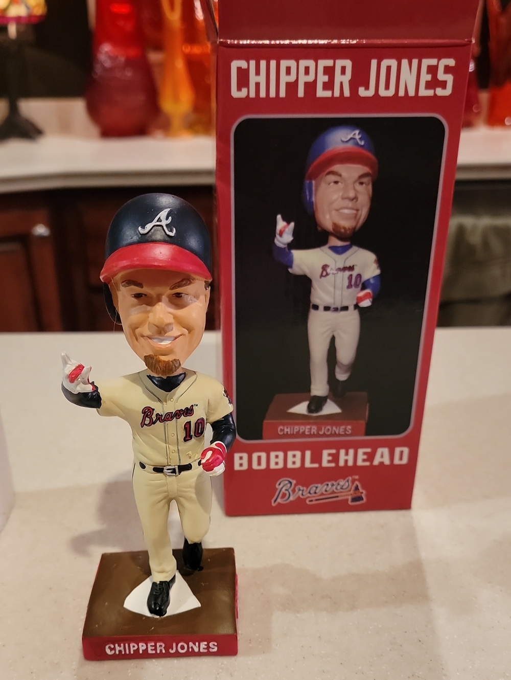 Chipper Jones Atlanta Braves Bobblehead - Cream & Red